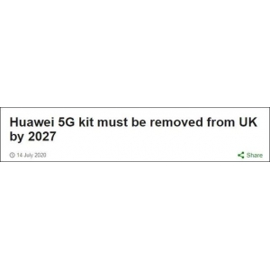 英国正式宣布华为5G禁令 要求2027年移除全部设备